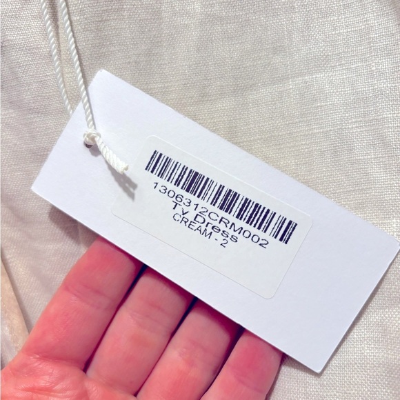 NWT Reformation Ty Kimono Linen Abalone Shell Button Cream Mini Dress Size 2 - Picture 11 of 12